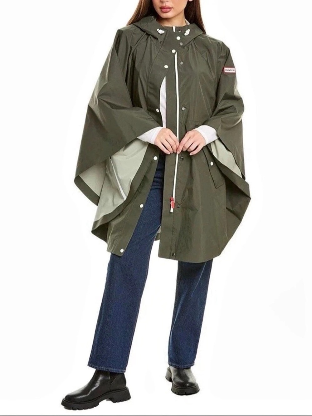 Hunter Original Rubberized Poncho Rubberized Rain Poncho in Green Size XS-S NWT - Picture 2 of 7
